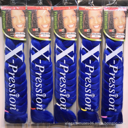 Wholesale 165 g 82 Inch braid hair braids X pression pre stretch braiding hair bulk expression extension attachment hair
